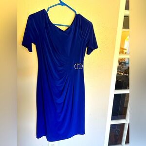 Sapphire Blue Short Sleeved Dress